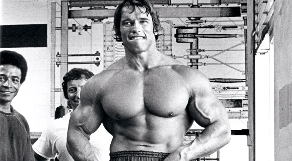 Arnold posing chest